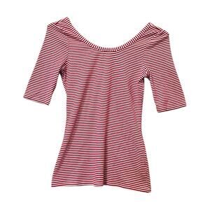 Pure + Good Striped Scoop Back Boat Neck Small Top Coastal French Anthropologie